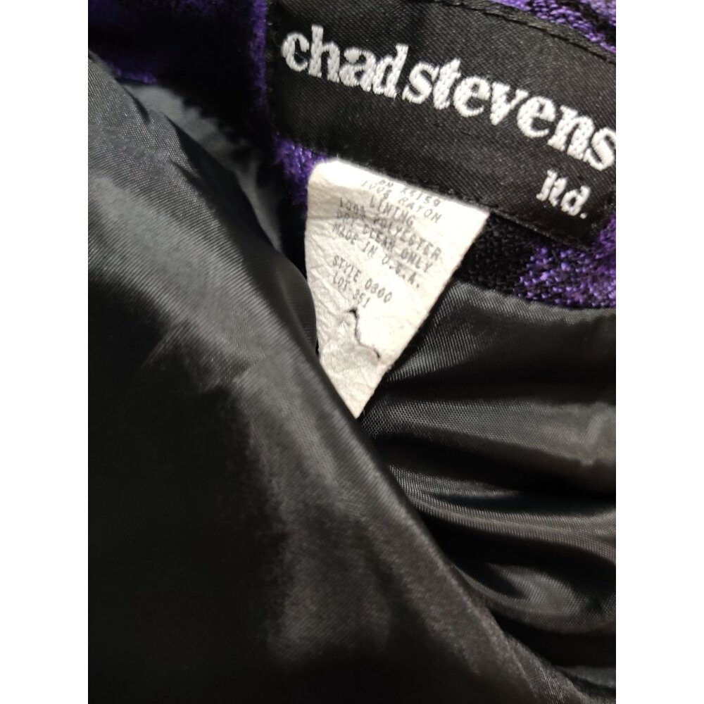 Vintage Chad Stevens 12 Purple Plaid Double Breasted Power Suit Blazer Made USA - Picture 8 of 13